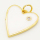 Brass Cubic Zirconia Enamel Pendant,Heart,Golden,White,18x16mm,Hole:4mm,about 1.5g/pc,5 pcs/package,XFPC00264aajl-L002