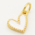Brass Enamel Pendant,Heart,Golden,White,7x8mm,Hole:4mm,about 0.5g/pc,5 pcs/package,XFPC00274aahl-L002