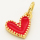 Brass Enamel Pendant,Heart,Golden,Red,7x8mm,Hole:4mm,about 0.5g/pc,5 pcs/package,XFPC00275aahl-L002