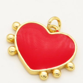 Brass Enamel Pendant,Heart,Random mixed color,16x20mm,Hole:3mm,about 2g/pc,5 pcs/package,XFPC00280avja-L002