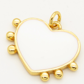 Brass Enamel Pendant,Heart,Random mixed color,16x20mm,Hole:3mm,about 2g/pc,5 pcs/package,XFPC00280avja-L002