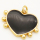 Brass Enamel Pendant,Heart,Golden,Black,16x20mm,Hole:3mm,about 2g/pc,5 pcs/package,XFPC00283avja-L002