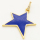 Brass Micro Pave Cubic Zirconia Enamel Pendant,Star,Golden,Blue,32x30mm,Hole:6x4mm,about 4g/pc,5 pcs/package,XFPC00297aakl-L002
