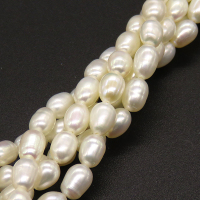 Natural Freshwater Pearl Beads,Grade A,Rice beads,White,4~5mm,Hole:0.5mm,about 63pcs/strand,about 11g/strand,1 strand/package,14"(36cm),XBSP01134vhov-L019
