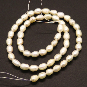 Natural Freshwater Pearl Beads,Grade A,Rice beads,White,5~6mm,Hole:0.5mm,about 52pcs/strand,about 18g/strand,1 strand/package,16"(40cm),XBSP01137bhva-L019