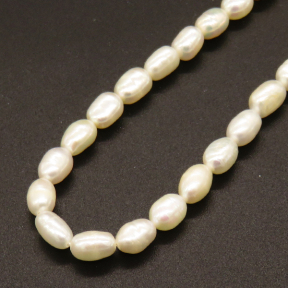 Natural Freshwater Pearl Beads,Grade A,Rice beads,White,5~6mm,Hole:0.5mm,about 52pcs/strand,about 18g/strand,1 strand/package,16"(40cm),XBSP01137bhva-L019
