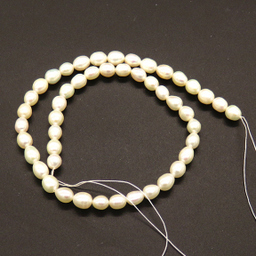 Natural Freshwater Pearl Beads,Grade A,Rice beads,White,7~8mm,Hole:0.5mm,about 47pcs/strand,about 26g/strand,1 strand/package,14"(36cm),XBSP01140aivb-L019