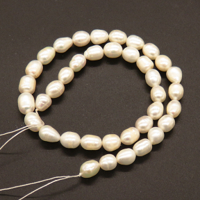 Natural Freshwater Pearl Beads,Grade A,Rice beads,White,8~9mm,Hole:0.8mm,about 38pcs/strand,about 32g/strand,1 strand/package,14"(36cm),XBSP01143bhia-L019