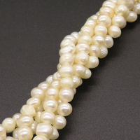 Natural Freshwater Pearl Beads,Grade A,Bean shape,White,5~6mm,Hole:0.8mm,about 68pcs/strand,about 15g/strand,1 strand/package,14"(36cm),XBSP01158bbov-L019