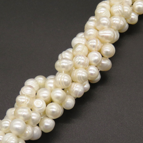 Natural Freshwater Pearl Beads,Grade AB,Randomly shaped beads,Thread,White,9~10mm,Hole:0.8mm,about 43pcs/strand,about 38g/strand,1 strand/package,14"(36cm),XBSP01167bhia-L019