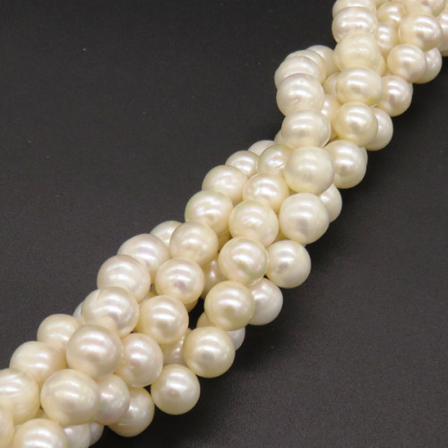 Natural Freshwater Pearl Beads,Grade A,Near round beads,White,10~11mm,Hole:0.8mm,about 41pcs/strand,about 56g/strand,1 strand/package,14"(36cm),XBSP01170vila-L019