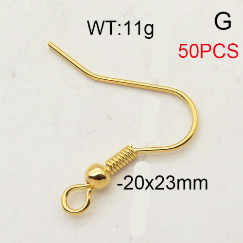 304 Stainless Steel Ear Hook Accessories,Clevis Earring Hooks,Vacuum Plating Gold,20x23mm,about 11g/package,50 pcs/package,6AC300239bhil-474