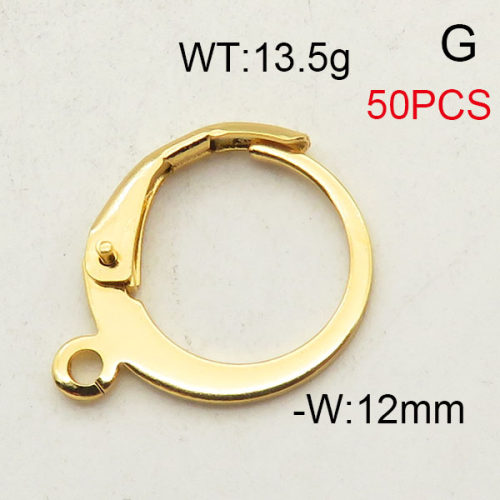 304 Stainless Steel Clip Earring Assembly,Annular,Vacuum Plating Gold,W:12mm,about 13.5g/package,50 pcs/package,6AC300240vhnl-474