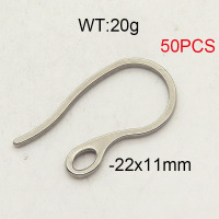 304 Stainless Steel Ear Hook Accessories,U-Shaped Ear Hook,True Color,22x11mm,about 20g/package,50 pcs/package,6AC300241bhva-474