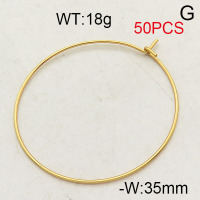 304 Stainless Steel Ear Ring Accessories,Steel Wire Ring,Vacuum Plating Gold,W:35mm

,about 18g/package,50 pcs/package,6AC300252vhml-474