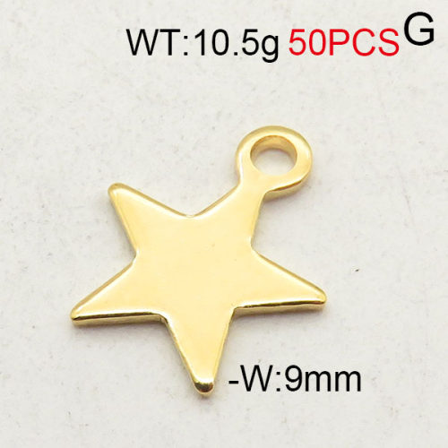 304 Stainless Steel Pendant,Five-Pointed Star,Vacuum Plating Gold,W:9mm

,about 10.5g/package,50 pcs/package,6AC300254ahlv-474