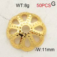 304 Stainless Steel Spacer,Concave Convex Hollow Flower Piece,Vacuum Plating Gold,W:11mm,about 8g/package,50 pcs/package,6AC300261vhmv-474