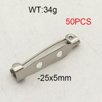 304 Stainless Steel Safety Pins,Long Clasp,True Color,25x5mm,about 34g/package,50 pcs/package,6AC300268aiil-474