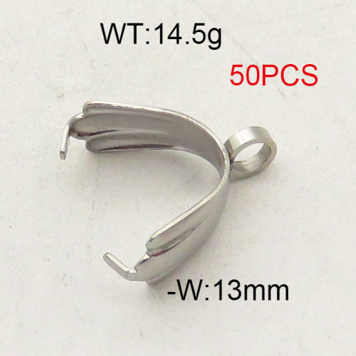 304 Stainless Steel Clip Accessories,Arch  Clip,True Color,W:13mm,about 14.5g/package,50 pcs/package,6AC300270ahlv-474