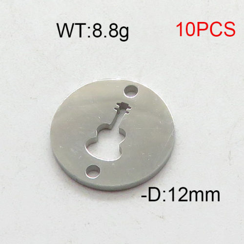 304 Stainless Steel Accessories,Wafer Guitar,True Color,D:12mm,about 8.8g/package,10 pcs/package,6AC300419vbmb-368