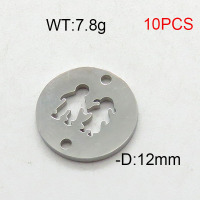304 Stainless Steel Accessories,Disc Boy And Girl,True Color,D:12mm,about 7.8g/package,10 pcs/package,6AC300420vbmb-368