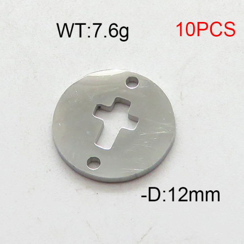 304 Stainless Steel Accessories,Wafer Cross,True Color,D:12mm,about 7.6g/package,10 pcs/package,6AC300423vbmb-368