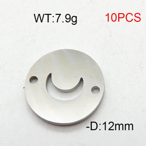 304 Stainless Steel Accessories,Disc Crescent,True Color,D:12mm,about 7.9g/package,10 pcs/package,6AC300429vbmb-368