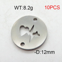 304 Stainless Steel Accessories,Disc ECG,True Color,D:12mm,about 8.2g/package,10 pcs/package,6AC300433vbmb-368
