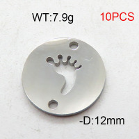 304 Stainless Steel Accessories,Wafer  Foot,True Color,D:12mm,about 7.9g/package,10 pcs/package,6AC300442vbmb-368
