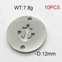 304 Stainless Steel Accessories,Disc Anchor,True Color,D:12mm,about 7.8g/package,10 pcs/package,6AC300443vbmb-368