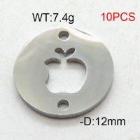 304 Stainless Steel Accessories,Round Apple,True Color,D:12mm,about 7.4g/package,10 pcs/package,6AC300446vbmb-368