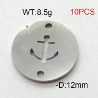 304 Stainless Steel Accessories,Disc Anchor,True Color,D:12mm,about 8.5g/package,10 pcs/package,6AC300448vbmb-368