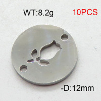 304 Stainless Steel Accessories,Round Rose,True Color,D:12mm,about 8.2g/package,10 pcs/package,6AC300452vbmb-368