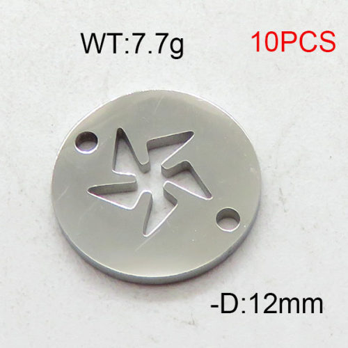 304 Stainless Steel Accessories,Disc Windmill,True Color,D:12mm,about 7.7g/package,10 pcs/package,6AC300456vbmb-368