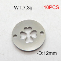 304 Stainless Steel Accessories,Round Clover,True Color,D:12mm,about 7.3g/package,10 pcs/package,6AC300461vbmb-368