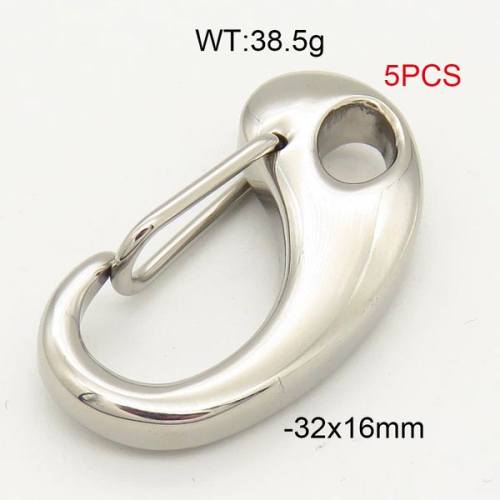 304 Stainless Steel Push Gate Snap Keychain Clasp Findings,Lobster Claw Buckle,True Color,32x16mm,about 38.5g/package,5 pcs/package,6AC30111vila-474