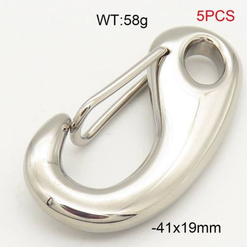 304 Stainless Steel Push Gate Snap Keychain Clasp Findings,Lobster Claw Buckle,True Color,41x19mm,about 58g/package,5 pcs/package,6AC30112bkab-474