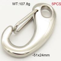 304 Stainless Steel Push Gate Snap Keychain Clasp Findings,Lobster Claw Buckle,True Color,51x24mm,about 107.8g/package,5 pcs/package,6AC30113amla-474