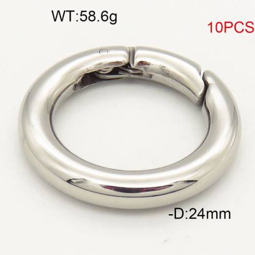 304 Stainless Steel Spring Gate Rings,O Rings,Snap Clasps,True Color,D:24mm,about 58.6g/package,10 pcs/package,6AC30118ajil-474