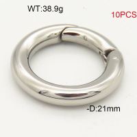 304 Stainless Steel Spring Gate Rings,O Rings,Snap Clasps,True Color,D:21mm,about 38.9g/package,10 pcs/package,6AC30119ajil-474