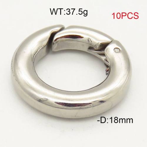 304 Stainless Steel Spring Gate Rings,O Rings,Snap Clasps,True Color,D:18mm,about 37.5g/package,10 pcs/package,6AC30120ajvb-474