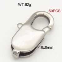 304 Stainless Steel Lobster Buckle,Lobster Claw Buckle,True Color,18x8mm,about 62g/package,50 pcs/package,6AC30165blla-474