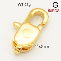 304 Stainless Steel Lobster Buckle,Lobster Claw Buckle,Vacuum Plating Gold,11x6mm,about 21g/package,50 pcs/package,6AC30166blla-474