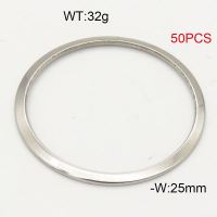 304 Stainless Steel Accessories,Ring,True Color,W:25mm,about 32g/package,50 pcs/package,6AC30175vhkb-474