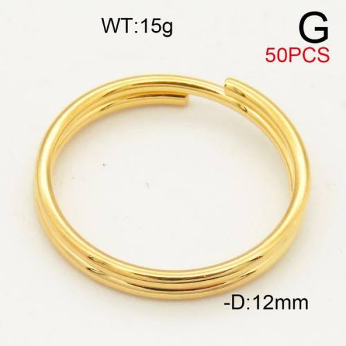 304 Stainless Steel Split Ring,Steel Wire Ring,Vacuum Plating Gold,D:12mm,about 15g/package,50 pcs/package,6AC30179bhva-474
