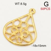 304 Stainless Steel Pendant,Water Drop,Vacuum Plating Gold,18x15mm,about 8.5g/package,50 pcs/package,6AC30182aiil-474