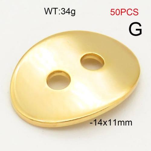 304 Stainless Steel Accessories,Concave Convex Ellipse,Vacuum Plating Gold,14x11mm,about 34g/package,50 pcs/package,6AC30192ajvb-474