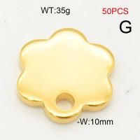 304 Stainless Steel Pendant,Five Petaled Flower Slice,Vacuum Plating Gold,W:10mm,about 35g/package,50 pcs/package,6AC30193aivb-474
