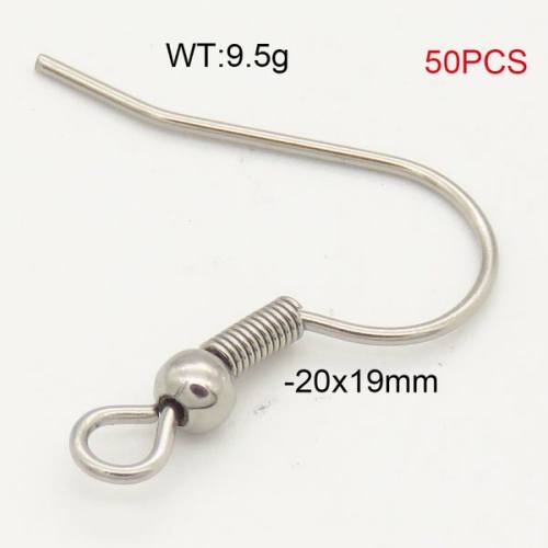 304 Stainless Steel Ear Hook Accessories,Clevis Earring Hooks,True Color,20x19mm,about 9.5g/package,50 pcs/package,6AC30198aakn-474