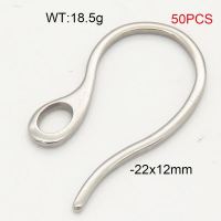 304 Stainless Steel Ear Hook Accessories,Clevis Earring Hooks,True Color,22x12mm,about 18.5g/package,50 pcs/package,6AC30201bhil-474
